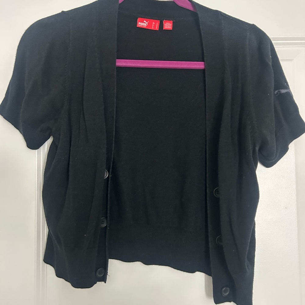 Puma Black and Red Short Sleeve Top